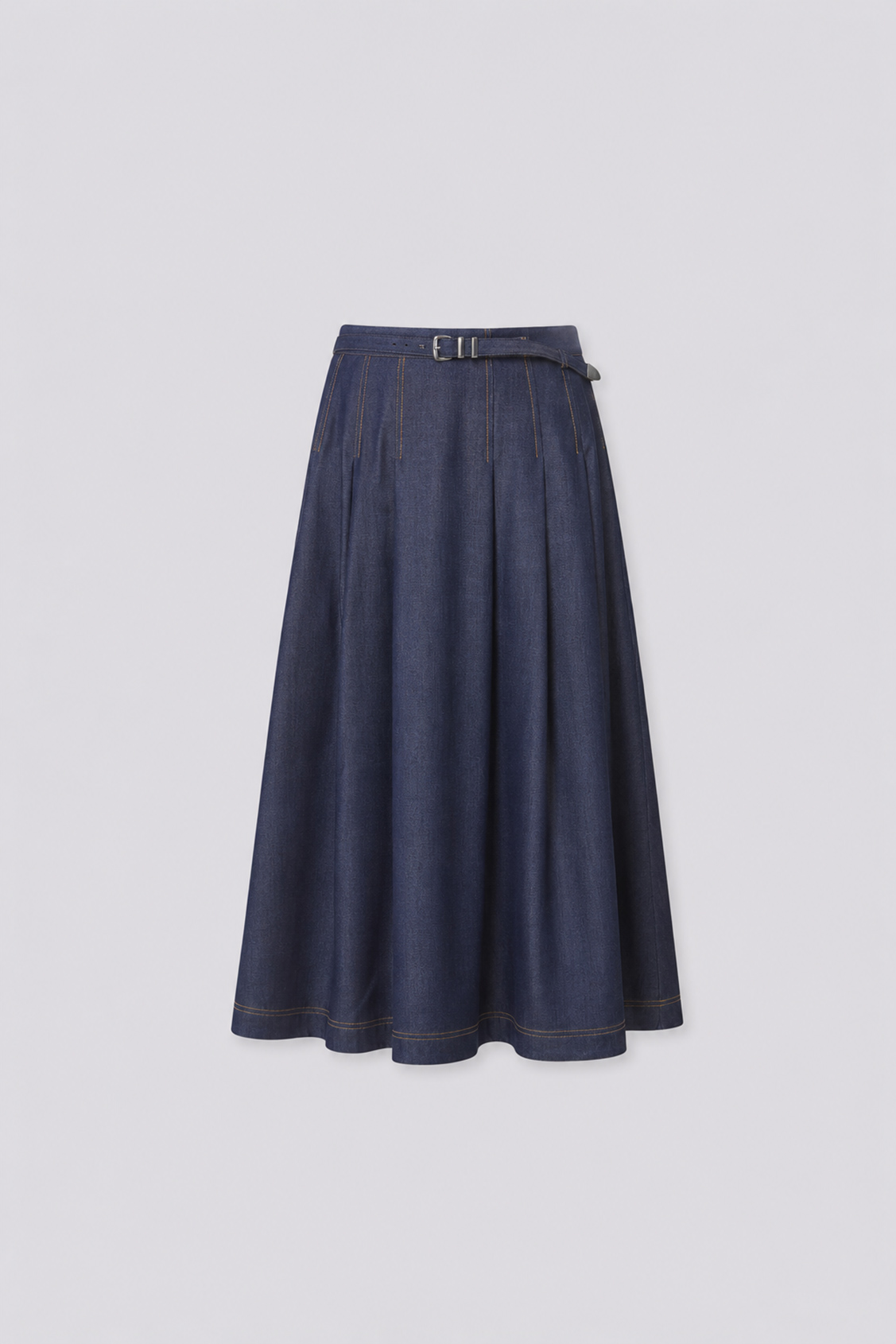 FUNNY Denim midi skirt ARMY