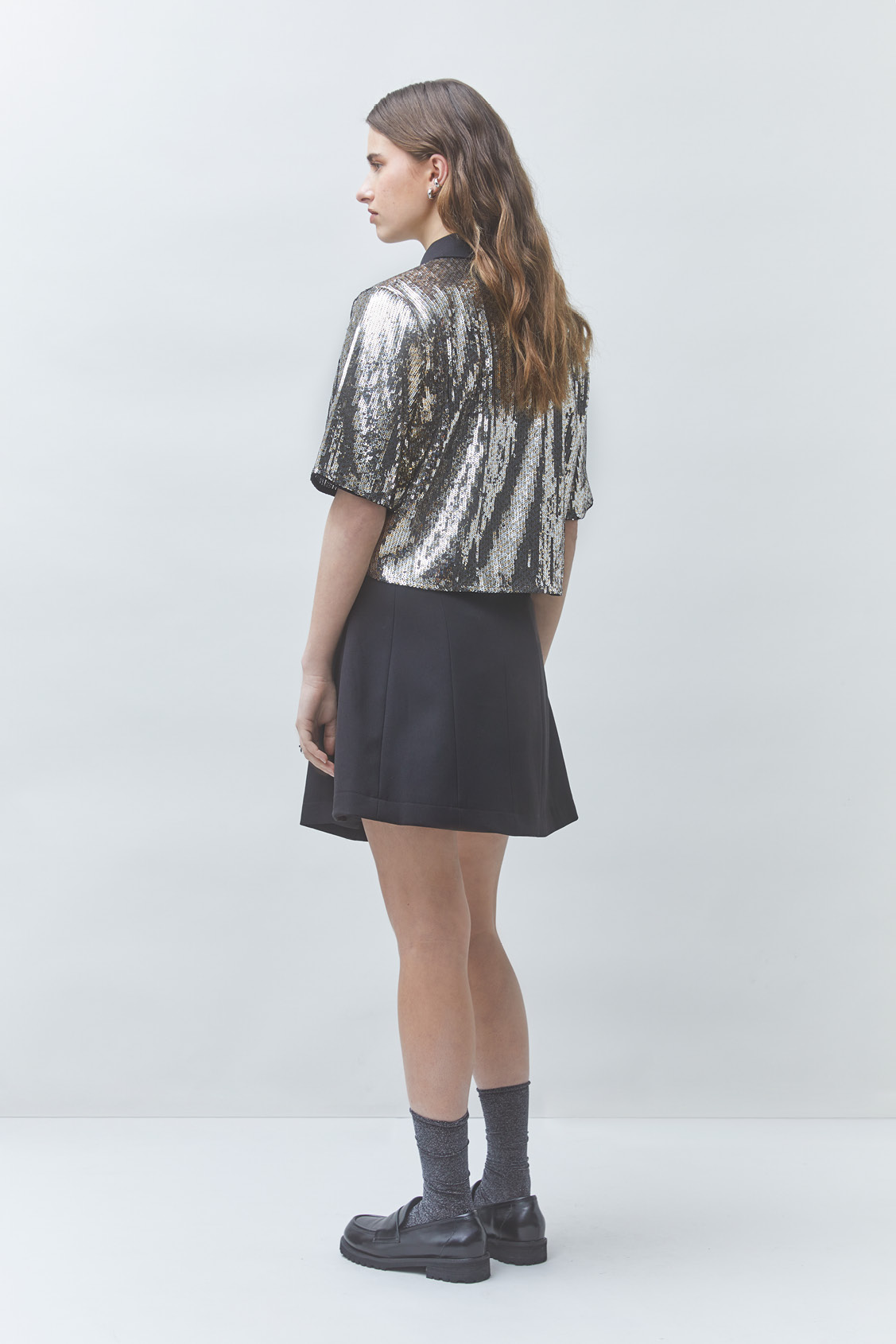 FANCY A-line short skirt BLACK