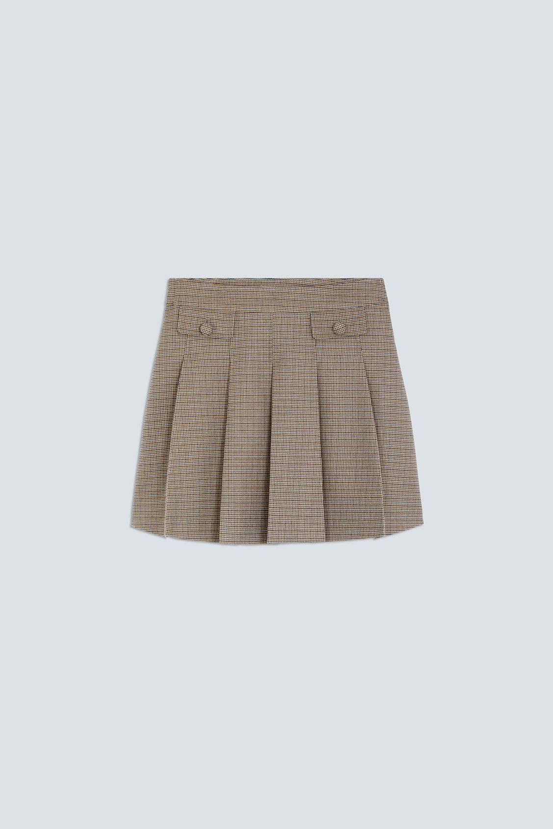 FRIDAY Short houndstooth skirt TAUPE