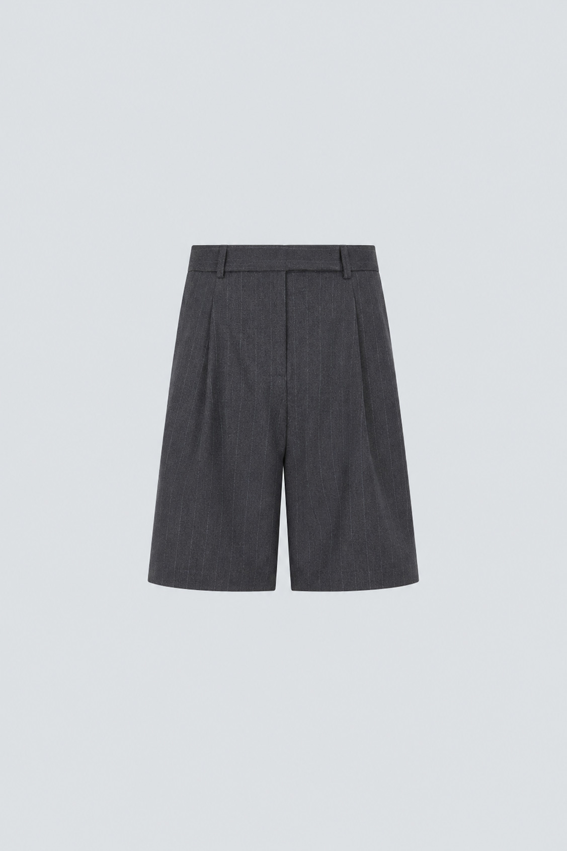 BILL Striped high-waisted bermuda shorts Carbon