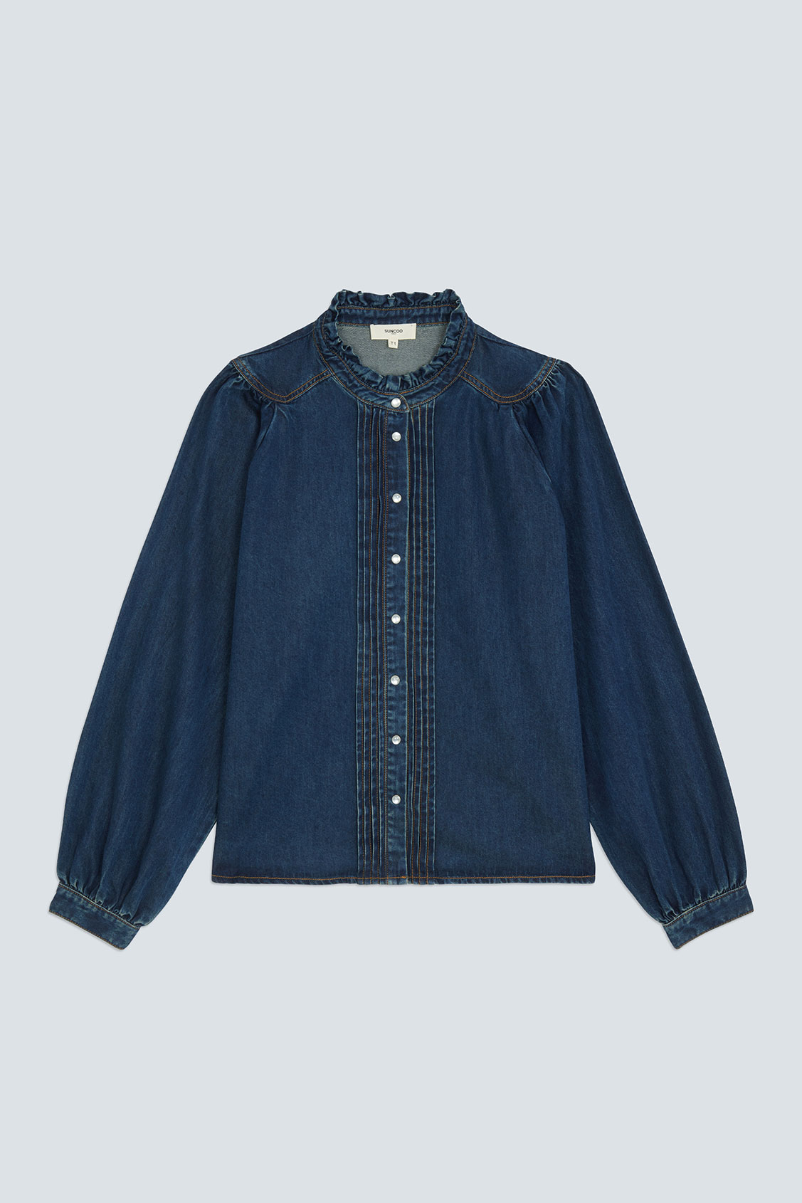 LIZZY Denim fluid blouse BLUE JEANS