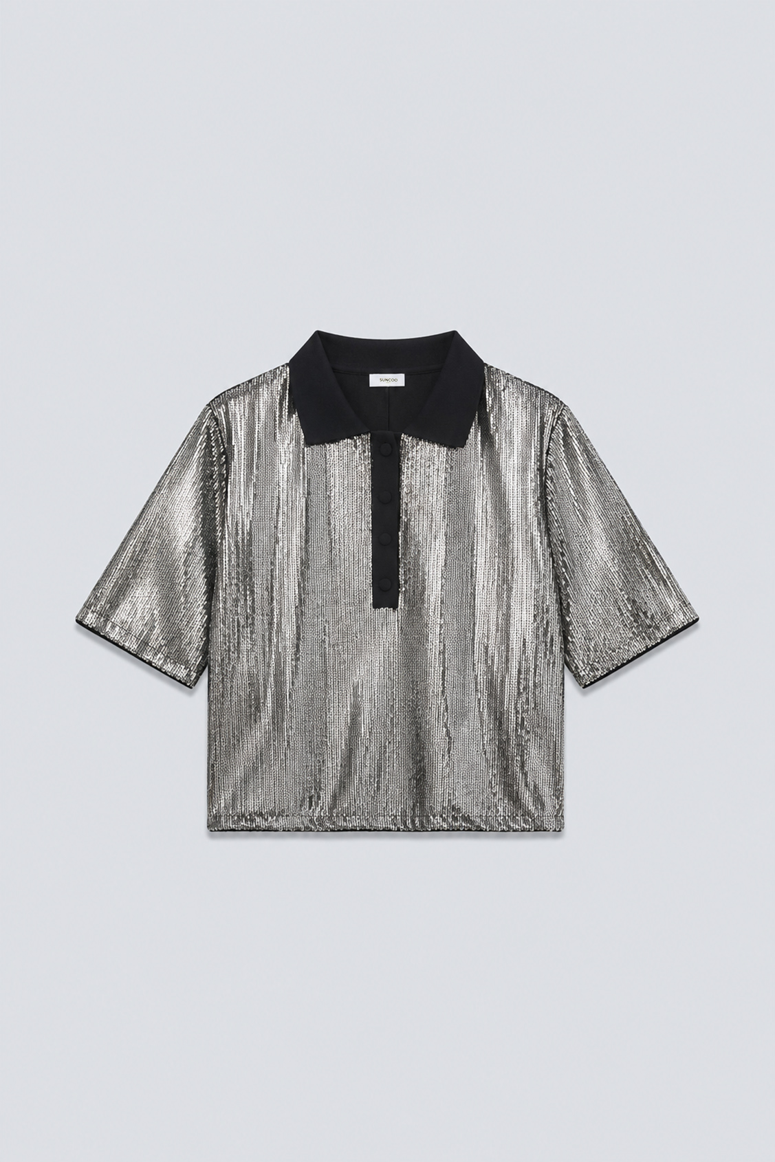 LIGHT Silver sequinned blouse SILVER