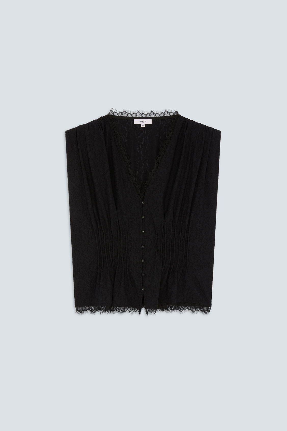 LAST Sleeveless lace blouse BLACK