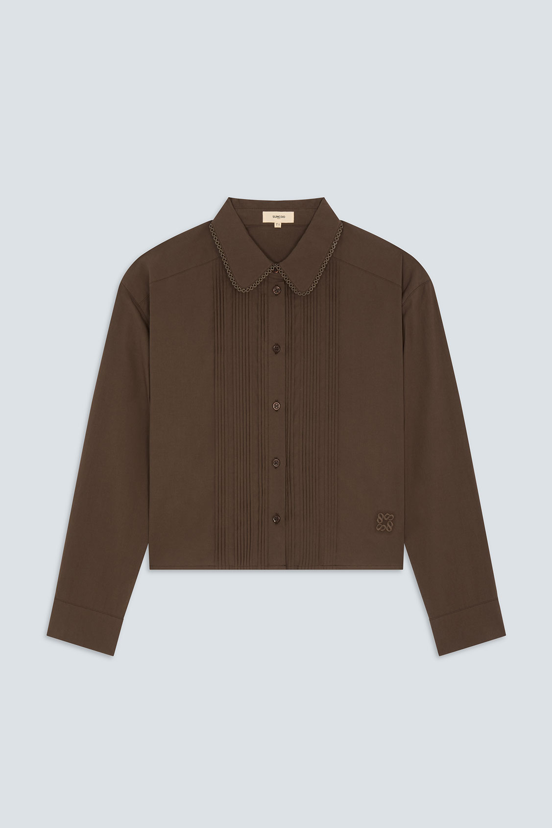 LIBRE Choco short pleated blouse Chocolate