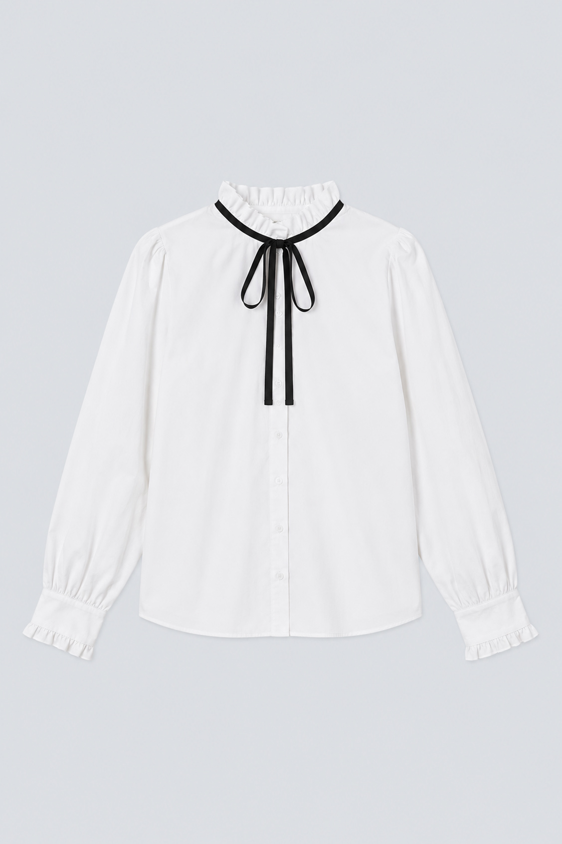 LUISA Flowy blouse with a bow tie OFF-WHITE