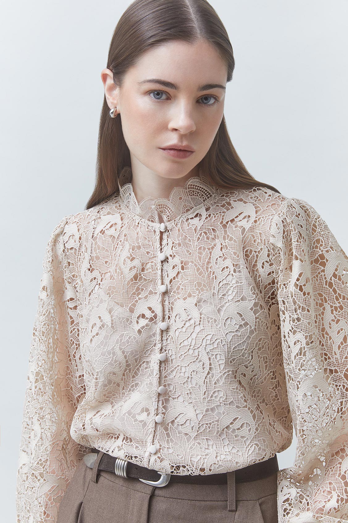 LOOK Guipure blouse CREAM