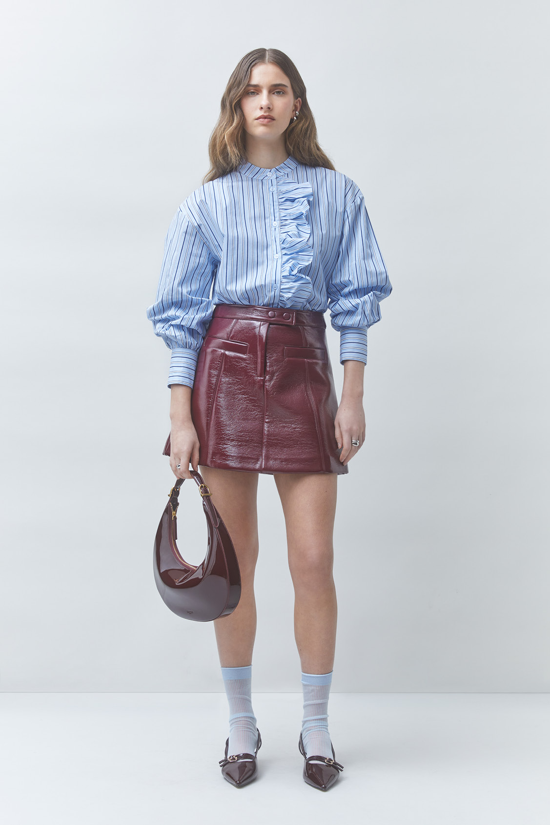 LOLLI Flowy striped shirt BLUE
