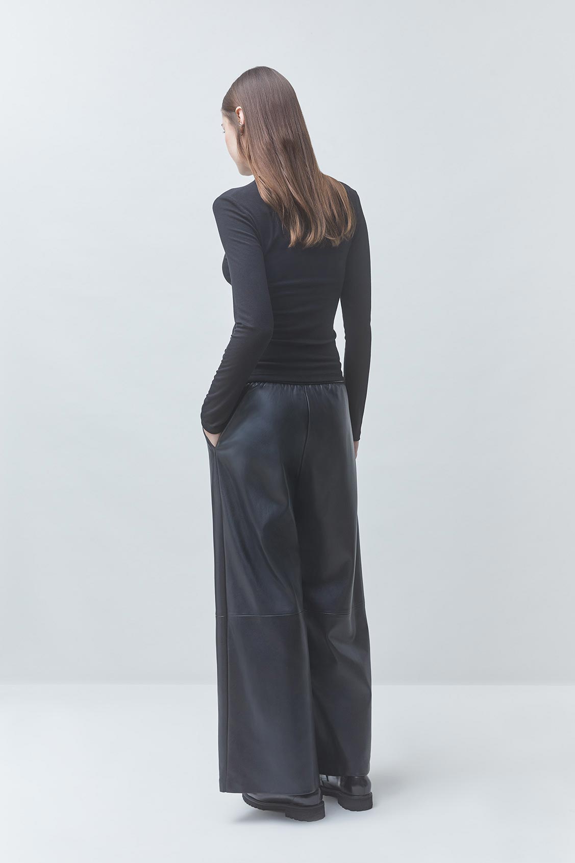 MIRKO Black draped tee-shirt BLACK