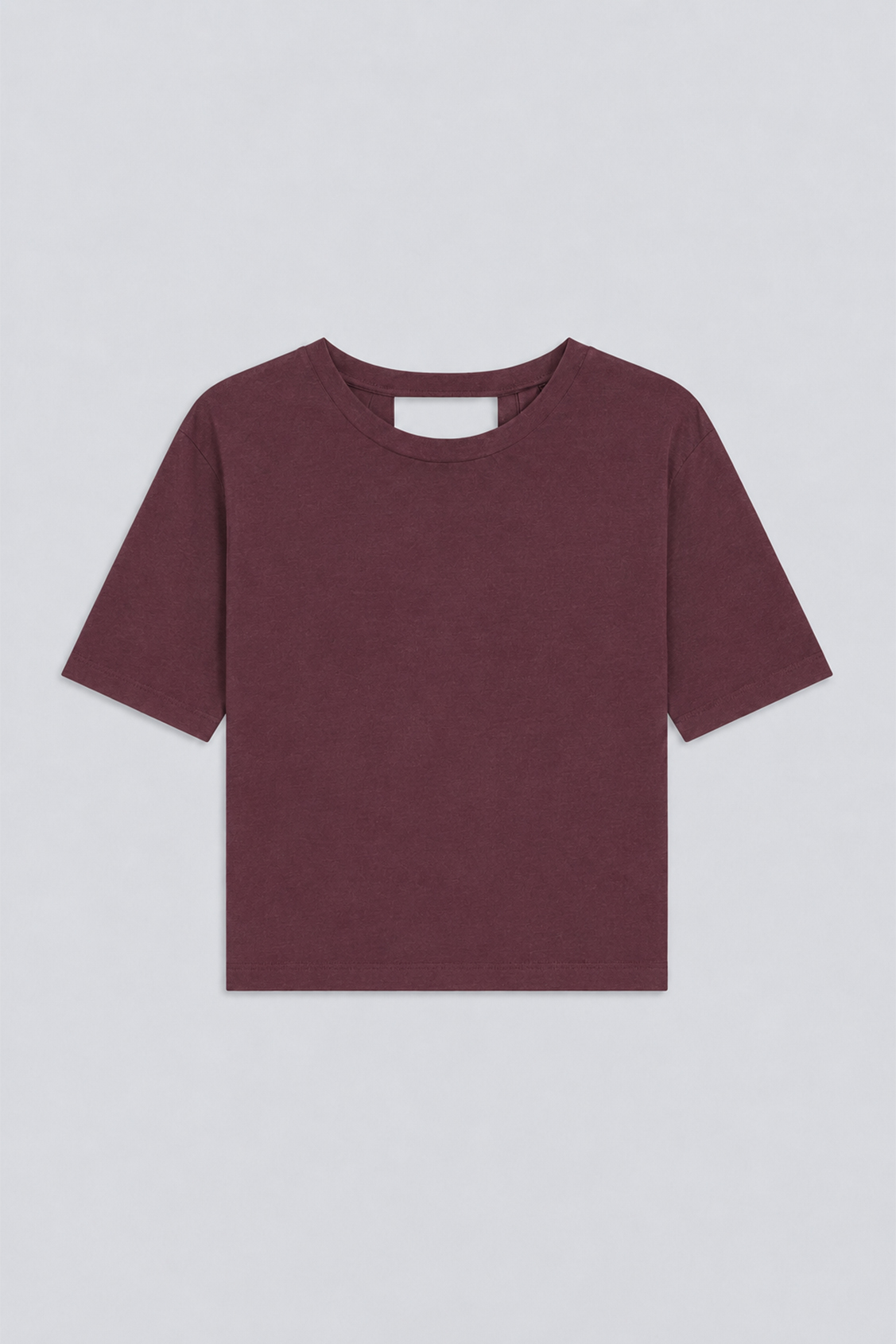 MARTI Plain plum tee-shirt with the open back Plum