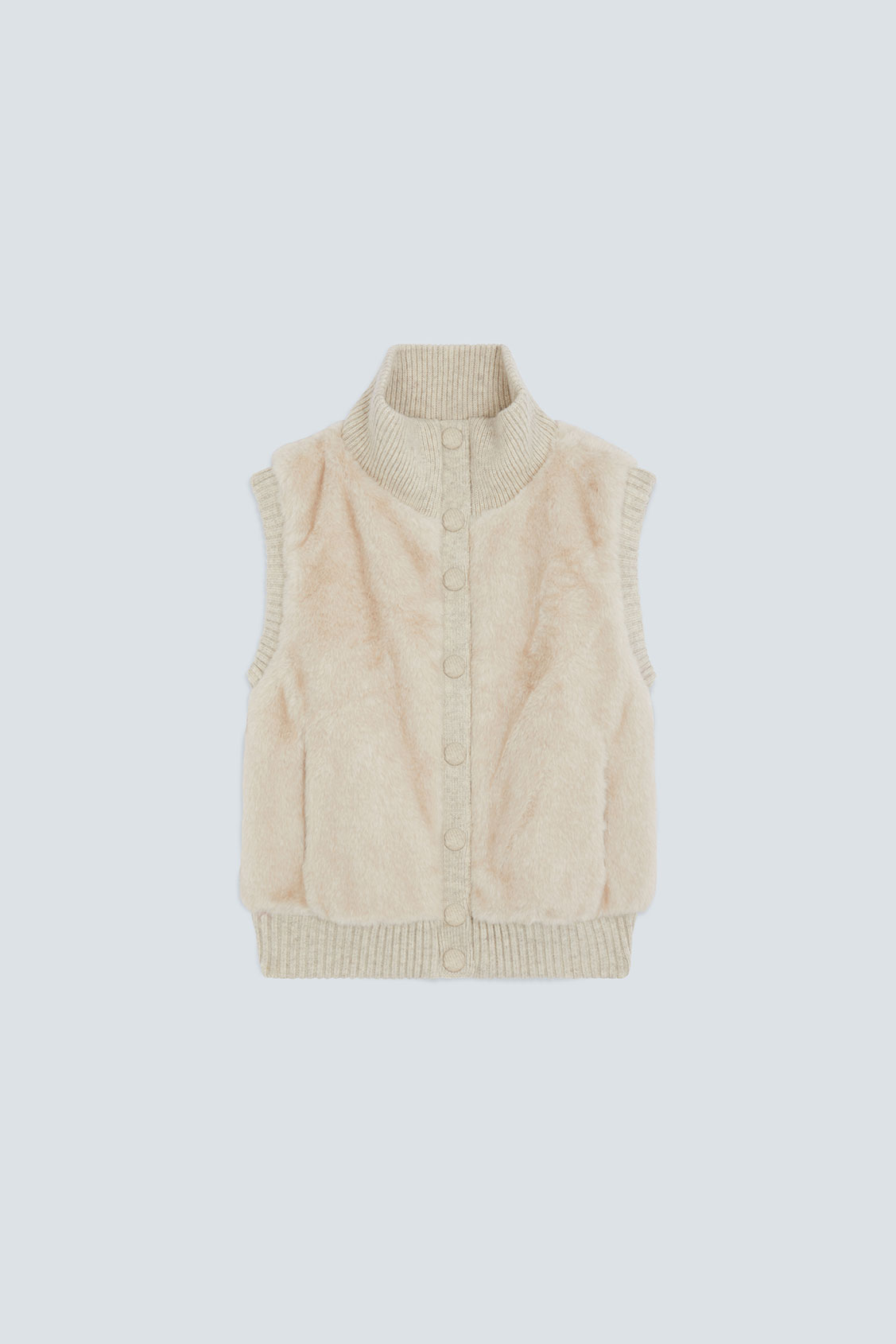 DOODLE Faux fur sleeveless jacket CREAM
