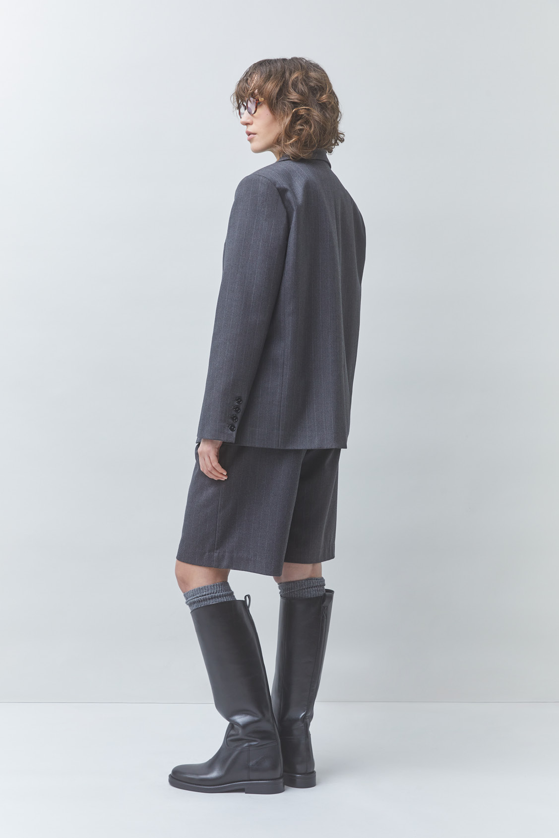 DWEN Striped blazer Carbon