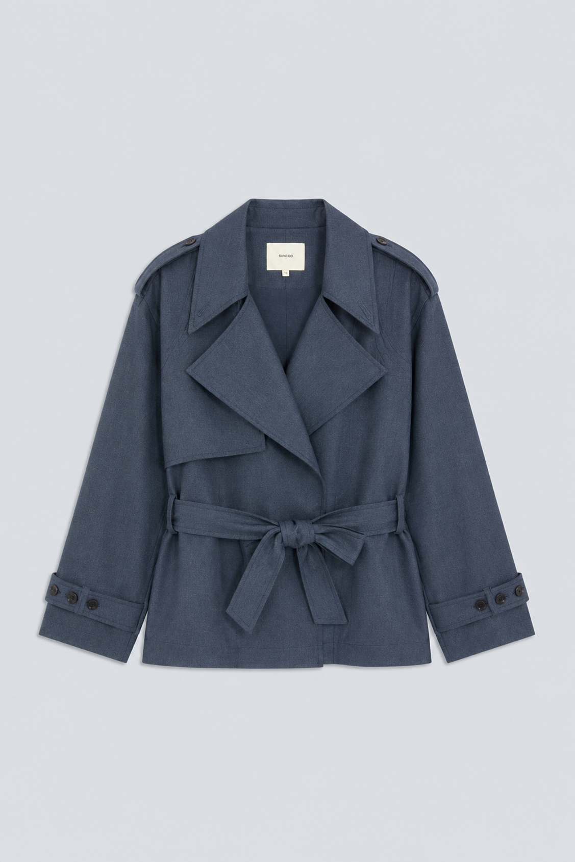 DUST Oversized short jacket with a belt Carbon