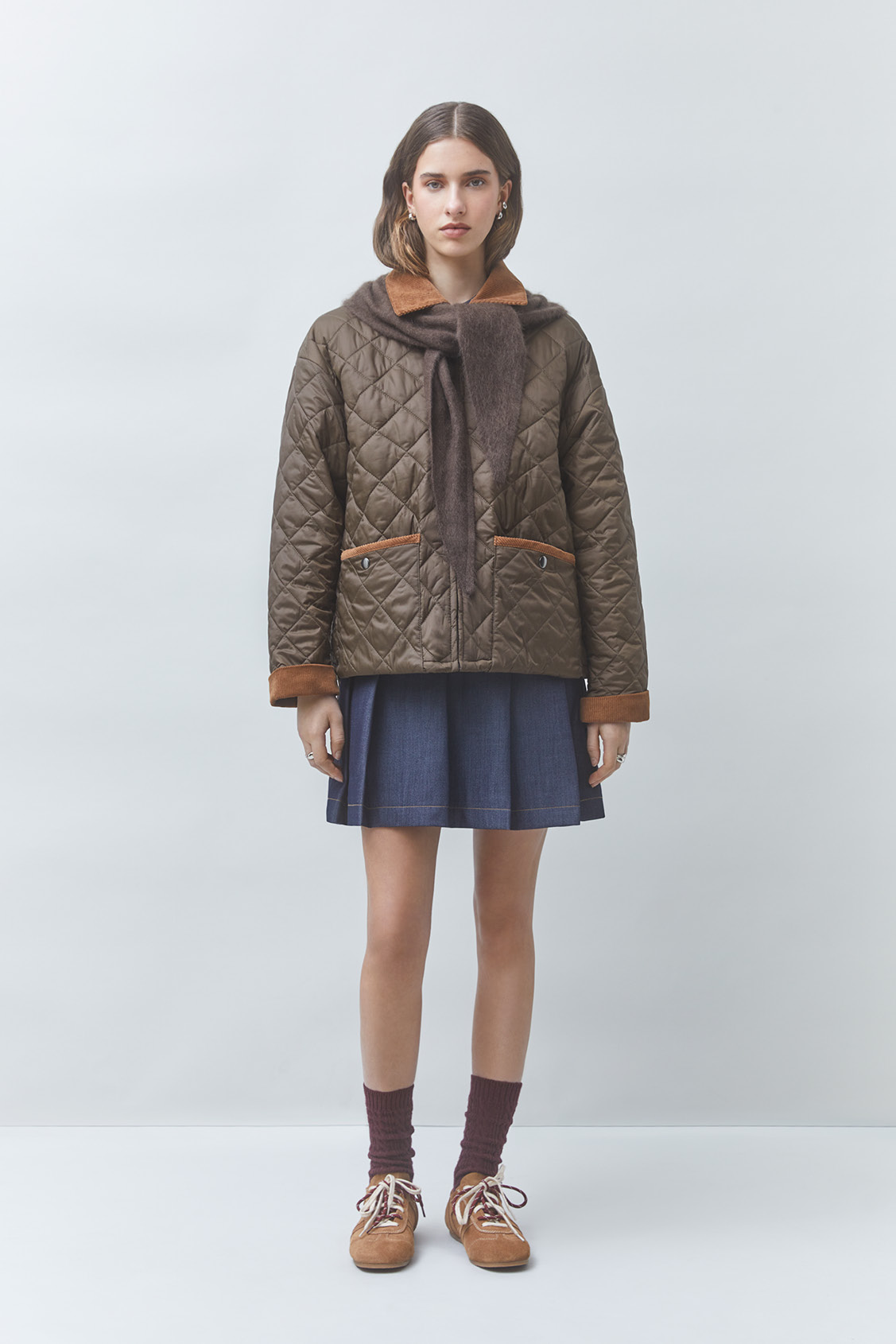 DEBUT Two-tone quilted jacket Khaki