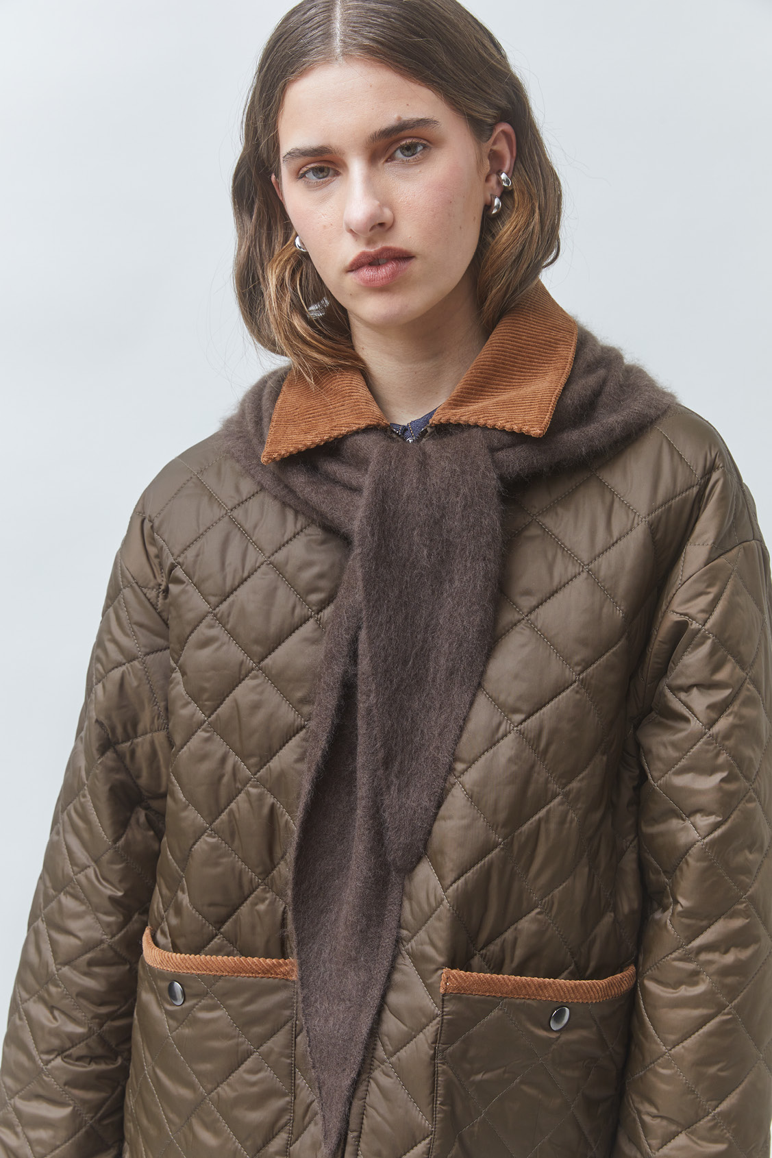 DEBUT Two-tone quilted jacket Khaki