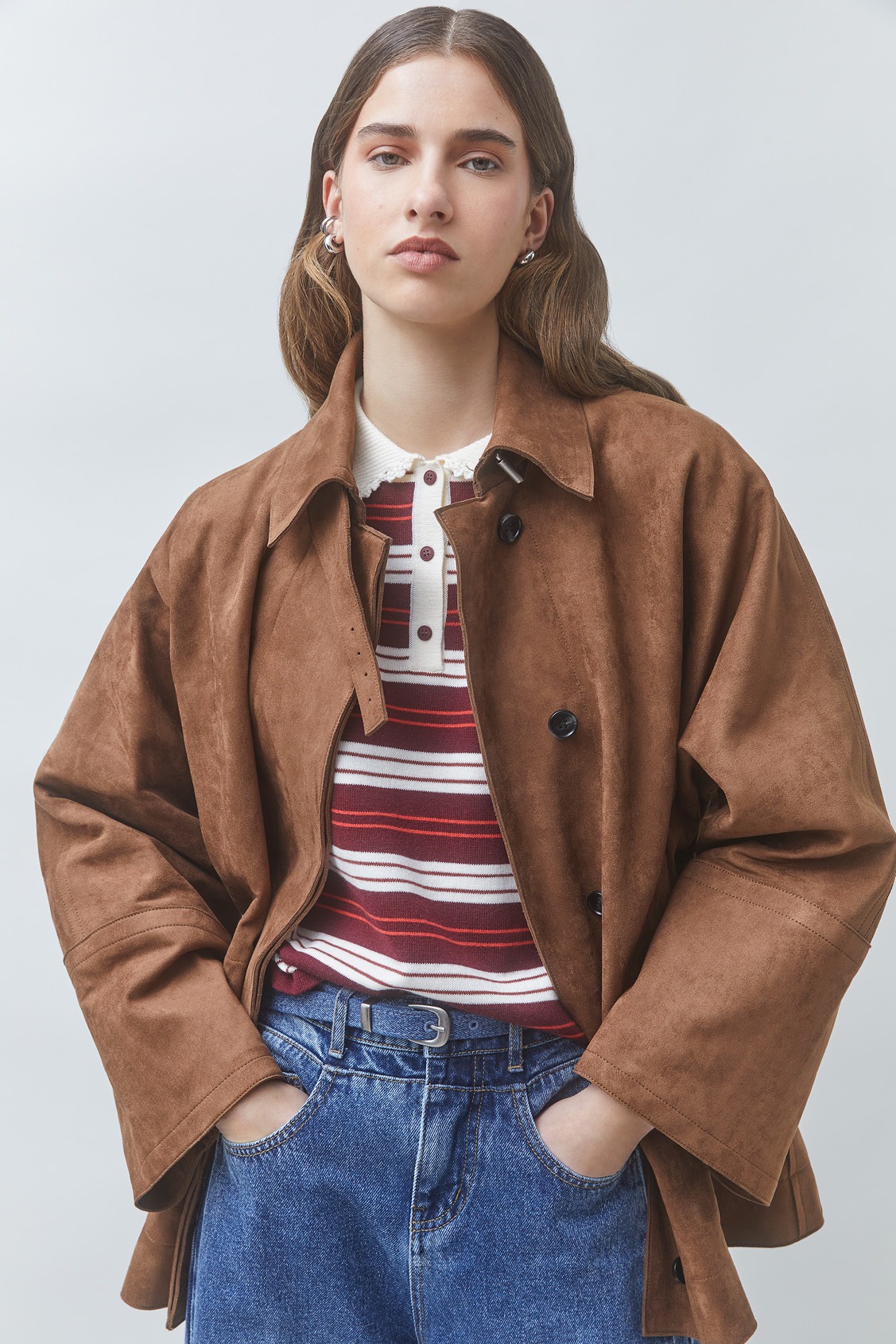 DIDO Faux suede coat TABACCO