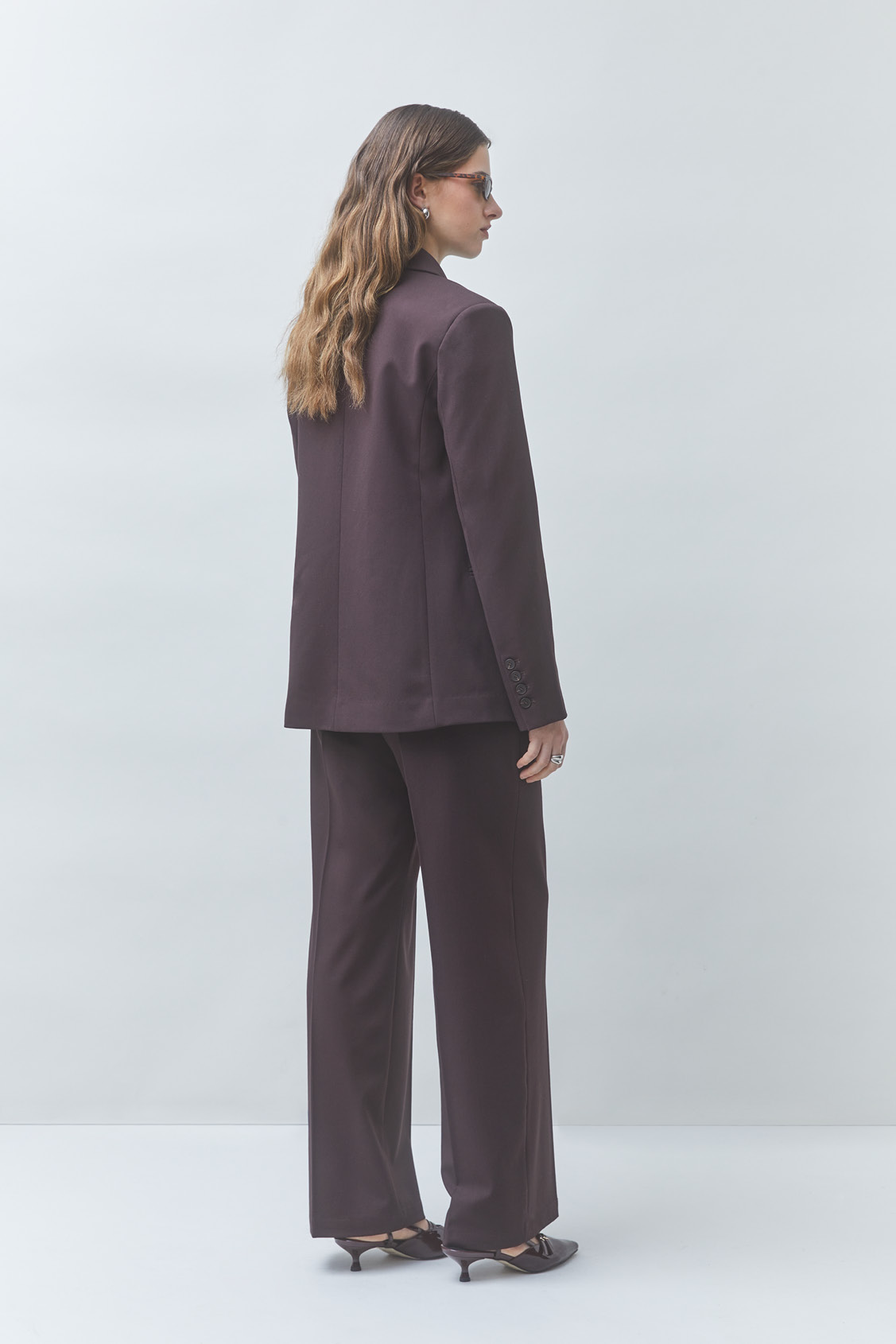 DIARY Plain plum blazer jacket Plum