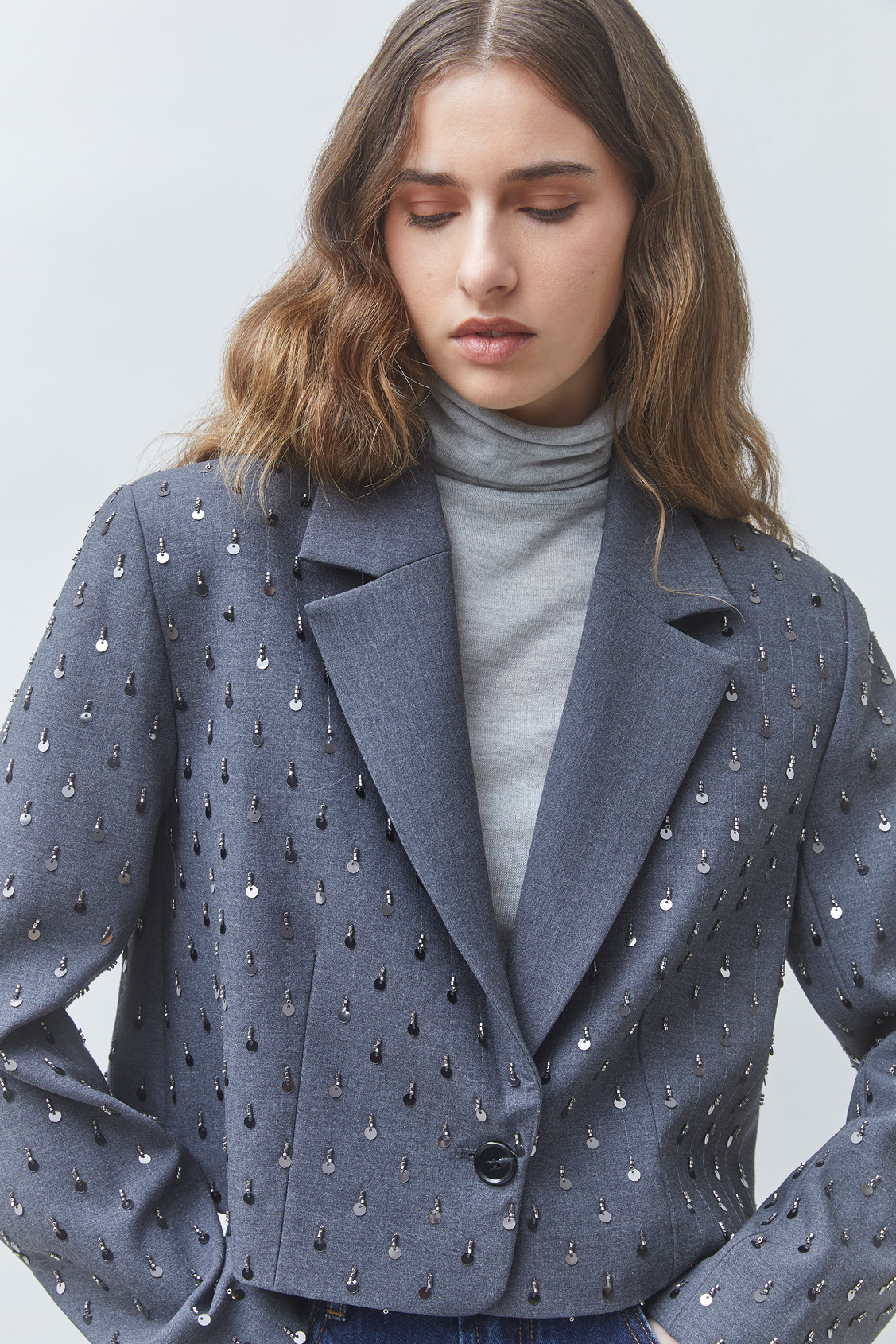 DIAMOND Fancy short jacket GRIS