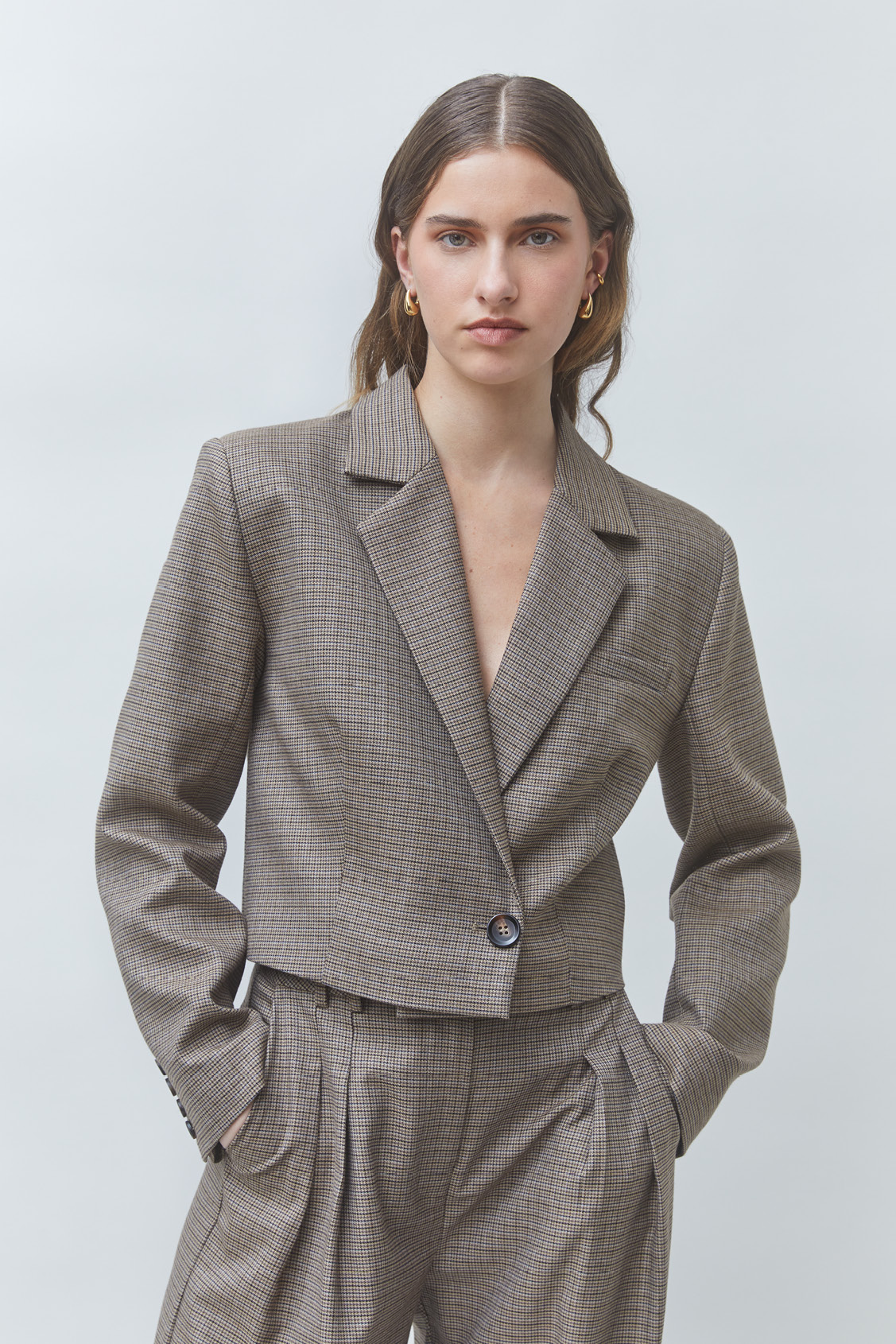 DUDE Blazer short wrap dress TAUPE