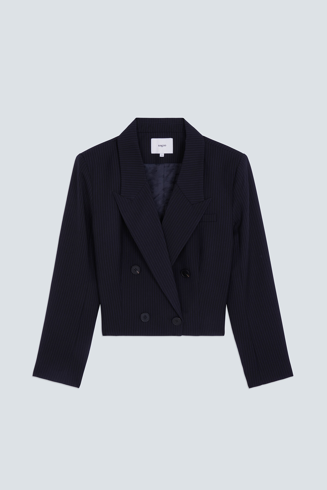 DAILY Short striped blazer jacket DEEP BLUE