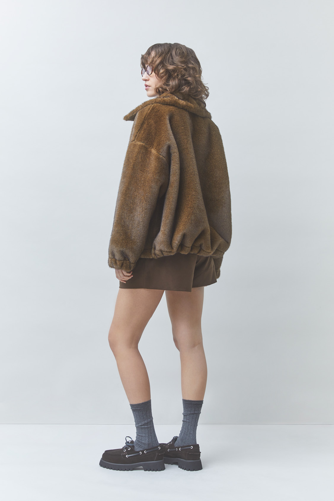 DARLING Faux fur coat Khaki