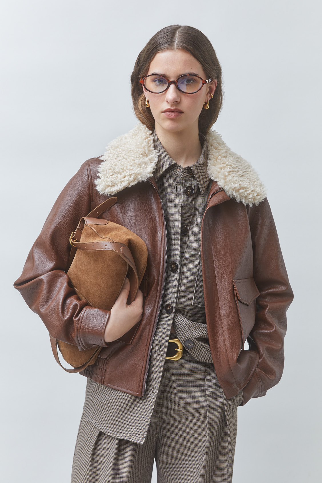 EVER Short faux leather coat Chocolate