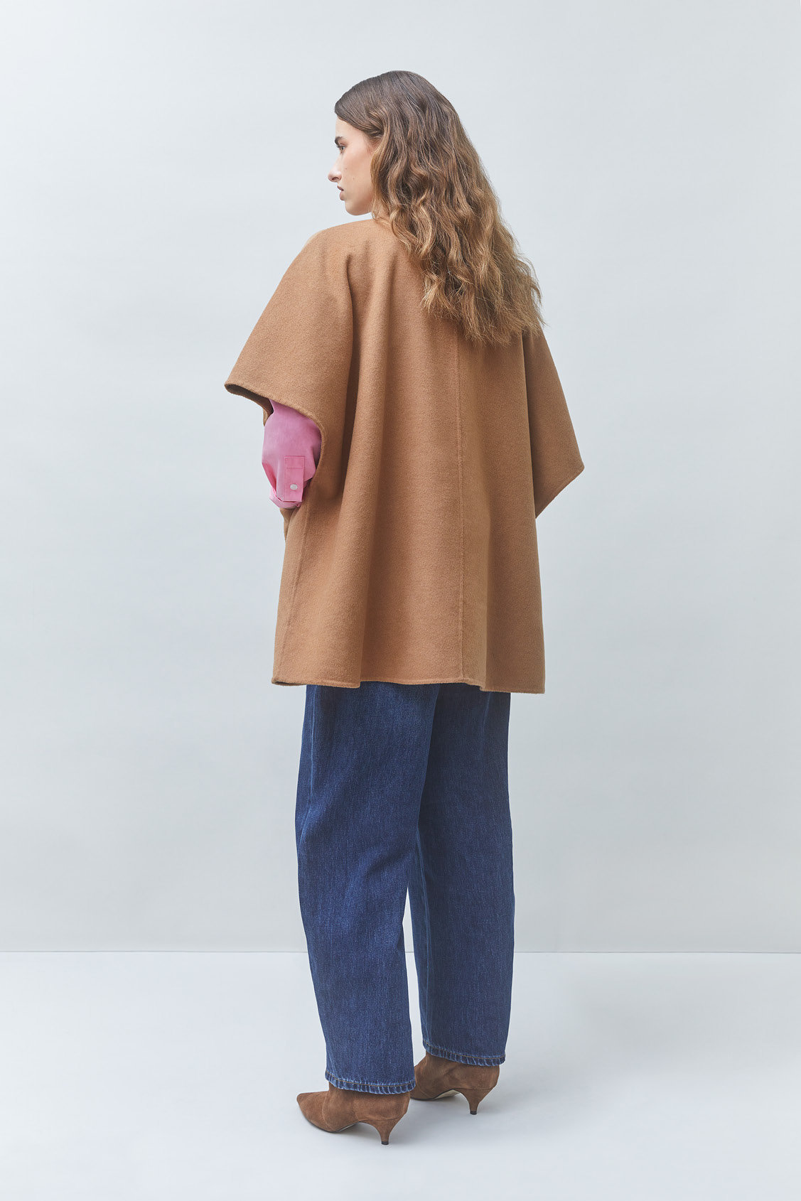 EZRA Short-sleeved wool coat CAMEL