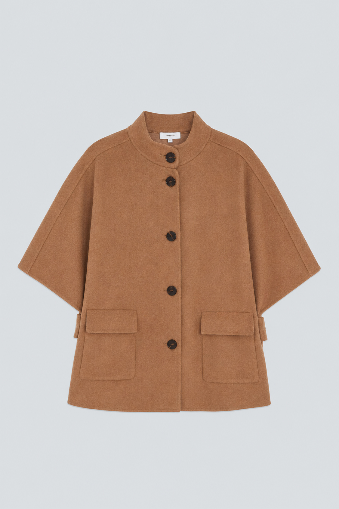 EZRA Short-sleeved wool coat CAMEL