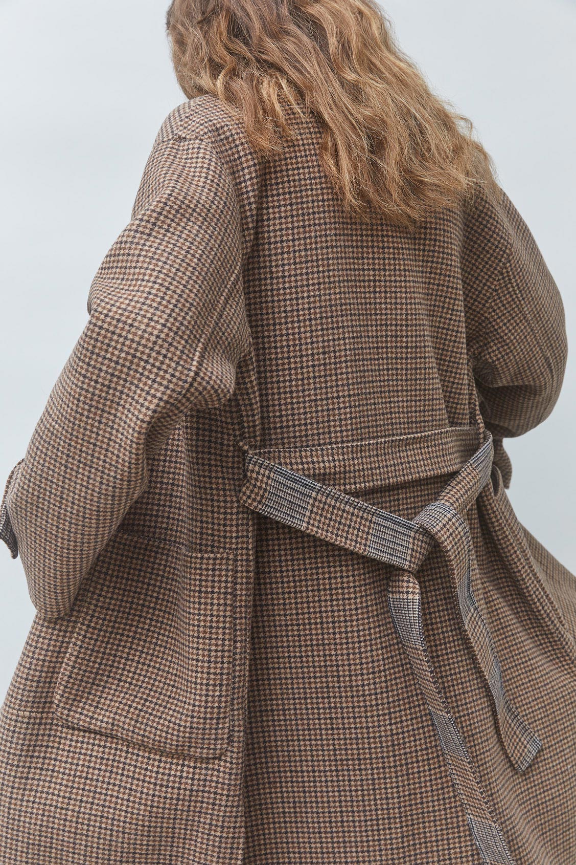 ENJOY Long reversible wool coat Chocolate