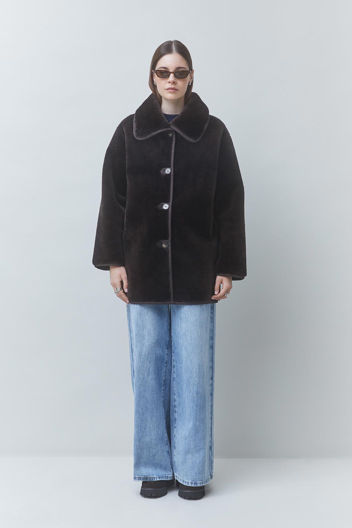 EASTER Choco faux fur coat Chocolate