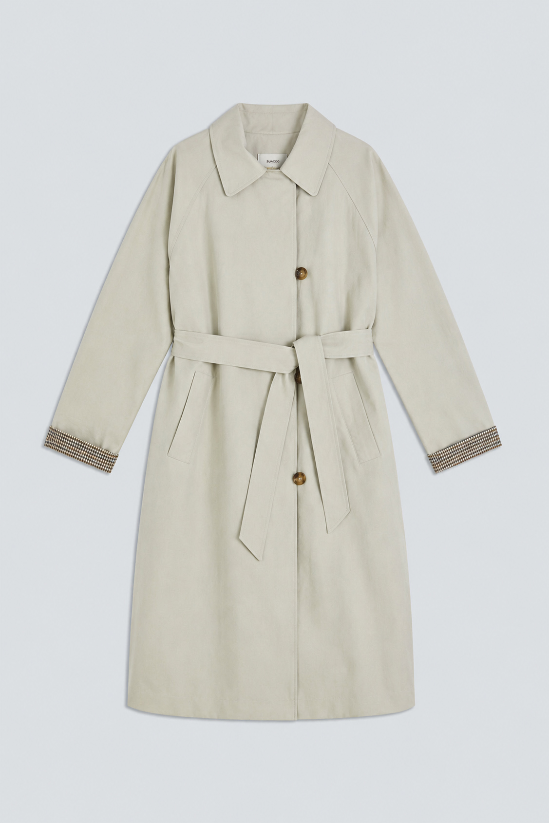 ESCAPE Long belted trench coat GREIGE