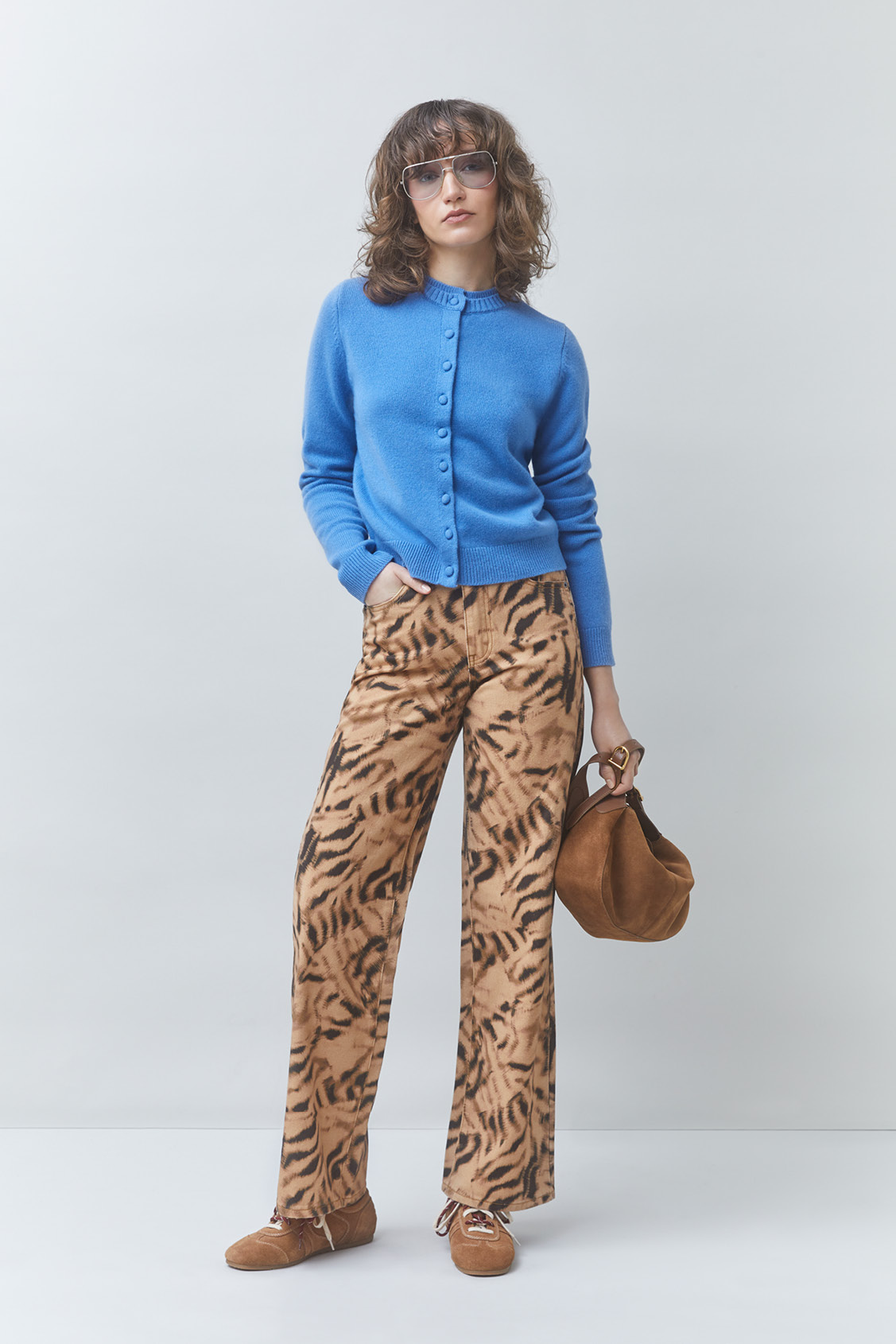 ROBIN Wild-print jeans BEIGE