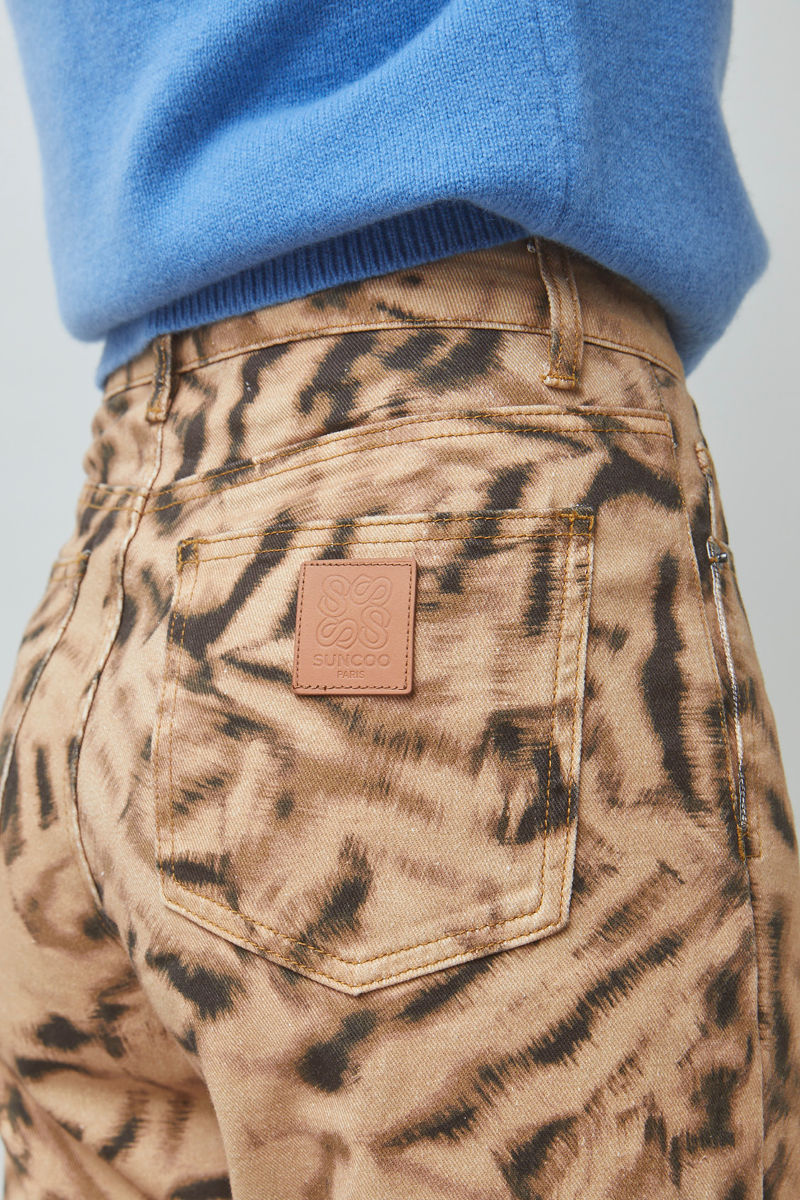 ROBIN Wild-print jeans BEIGE