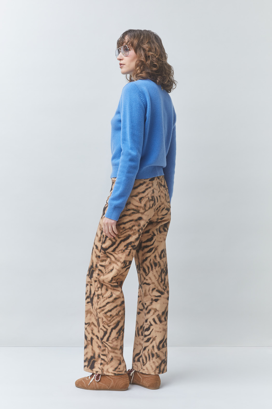 ROBIN Wild-print jeans BEIGE
