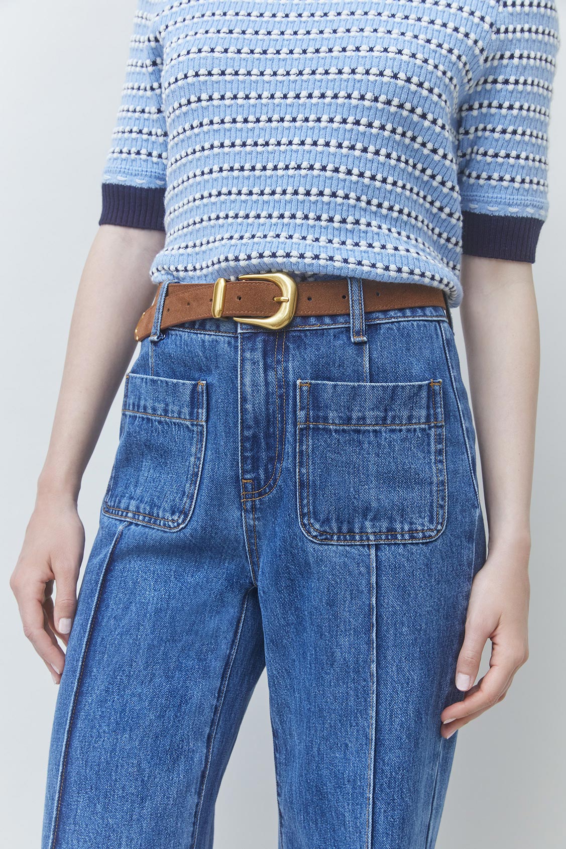RICK Wide-leg jeans with the pocket details BLUE JEANS