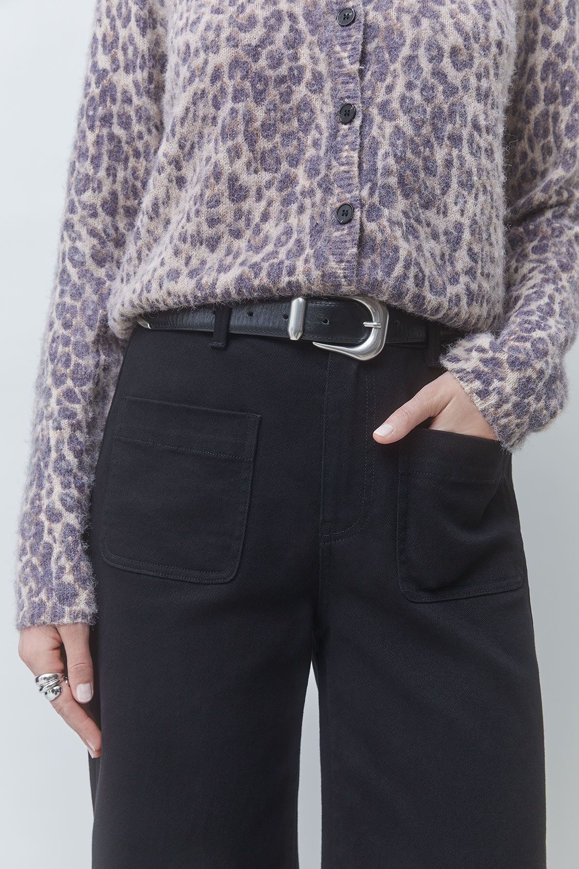 RINGO Black jeans with pocket details BLACK