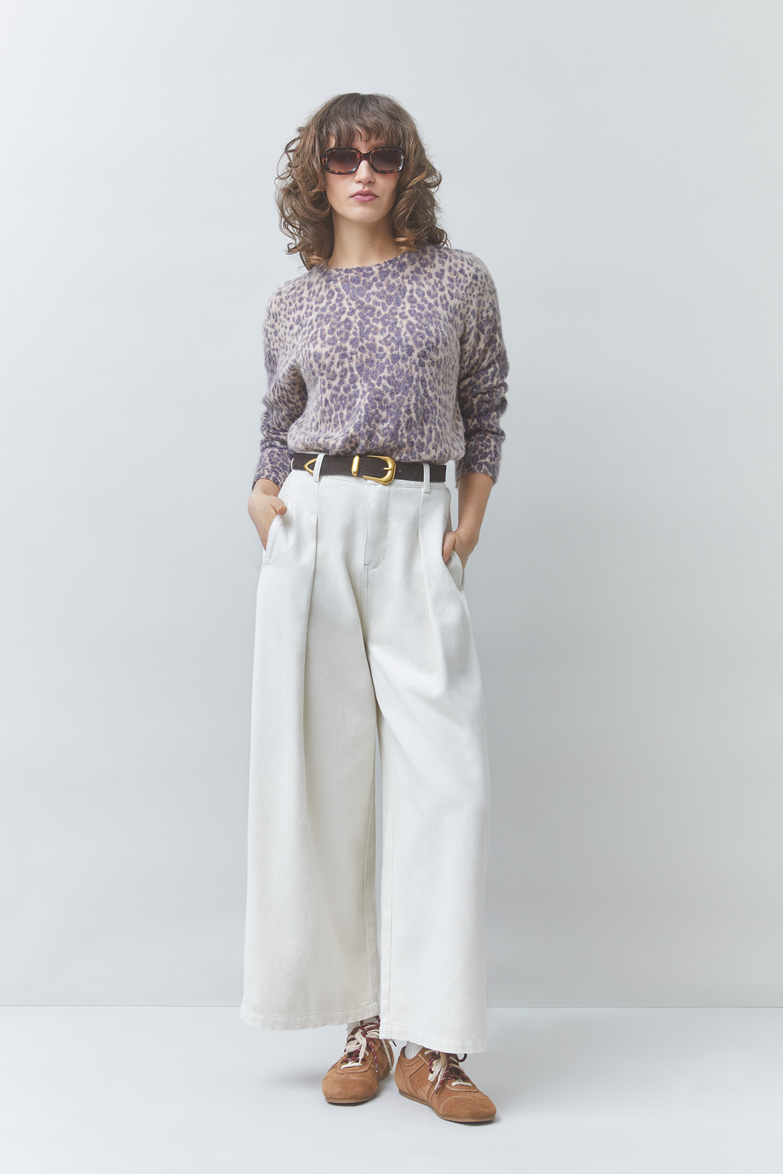 RIM Cream pleated jeans CREAM