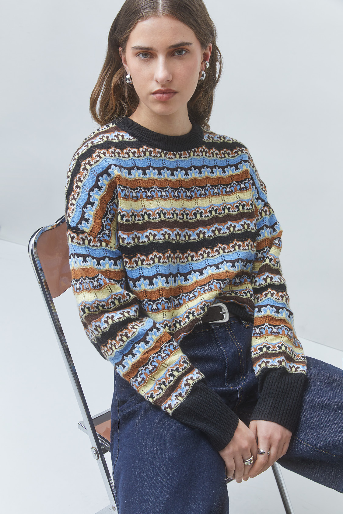 PRESTO Fancy striped jumper CAMEL