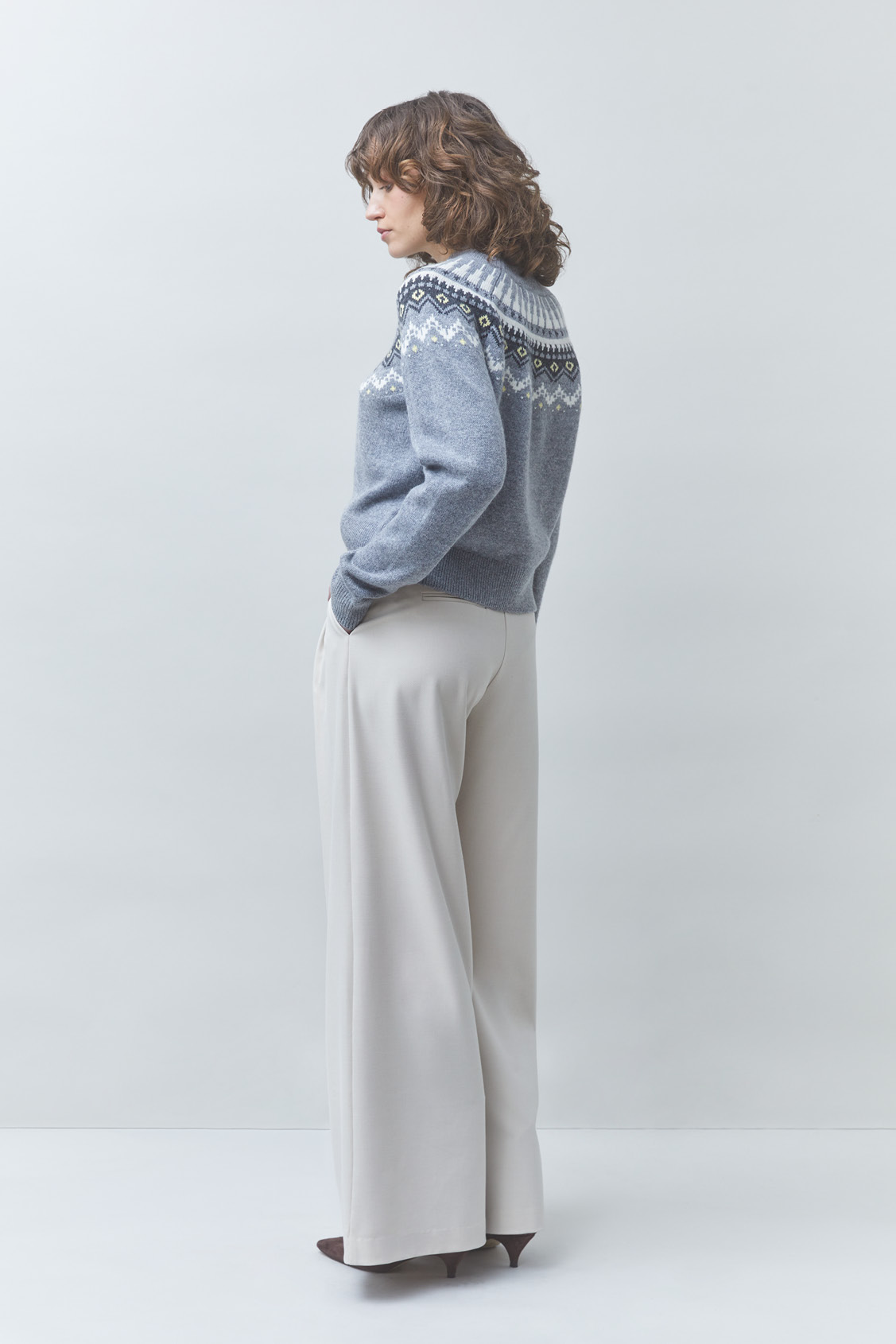 PISTI Wool jacquard jumper Heather grey
