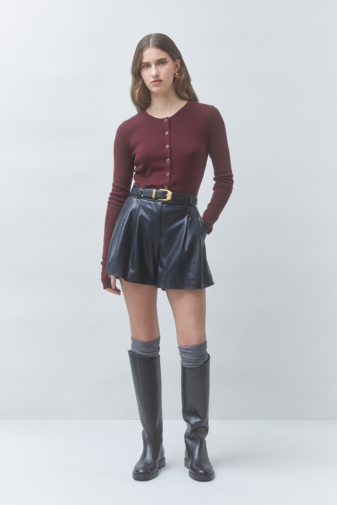 PHARLA Wool thin jumper Plum