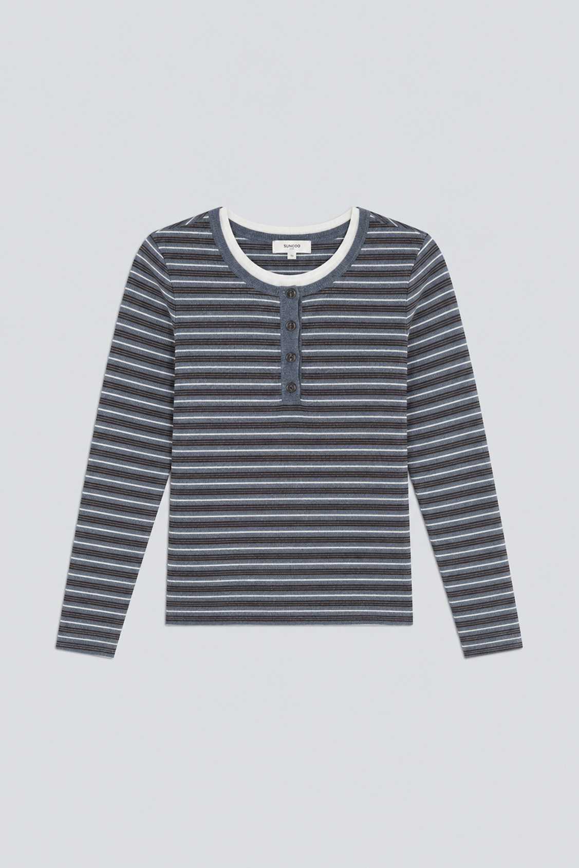 PANDOLI Striped thin jumper Heather grey