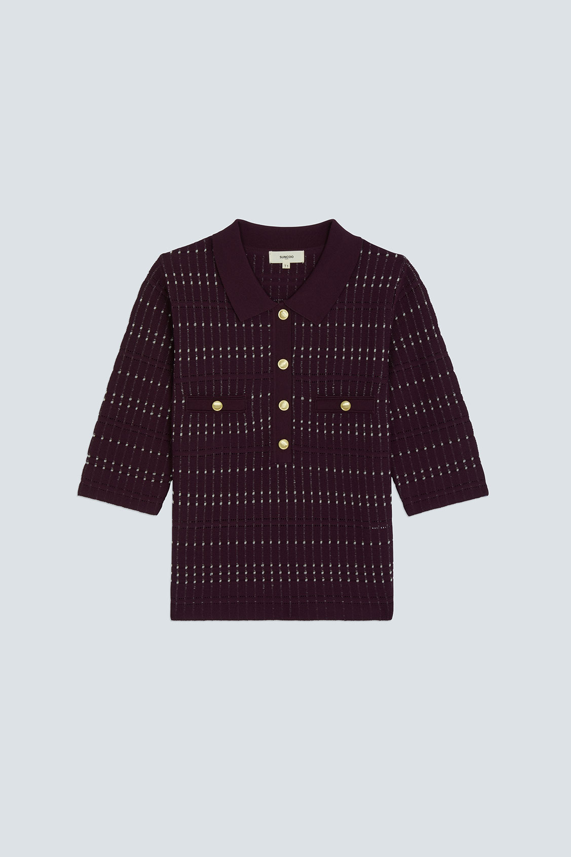 PIXI Fancy polo jumper Plum
