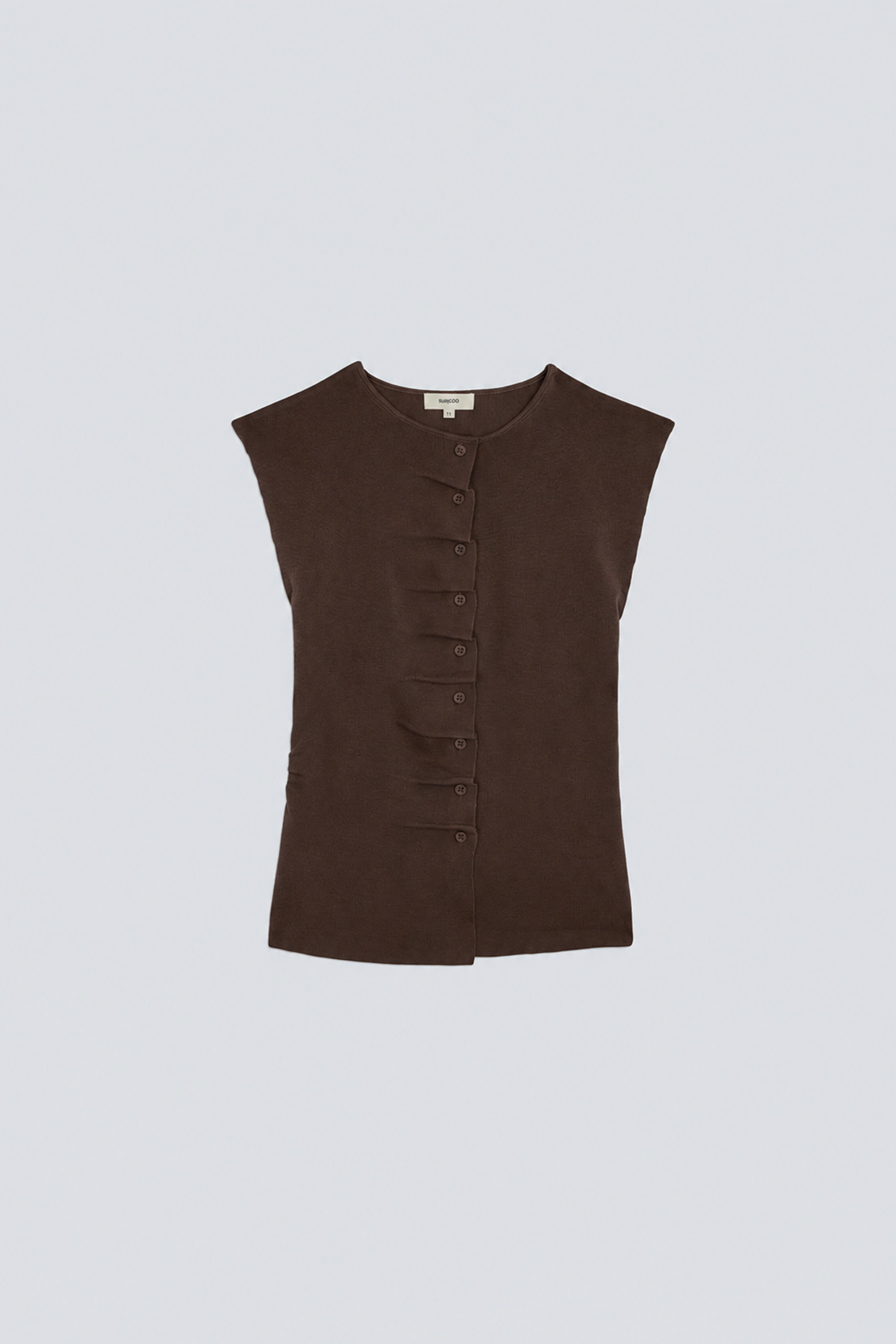 PAGNI Coffee thin sleeveless button jumper Coffee