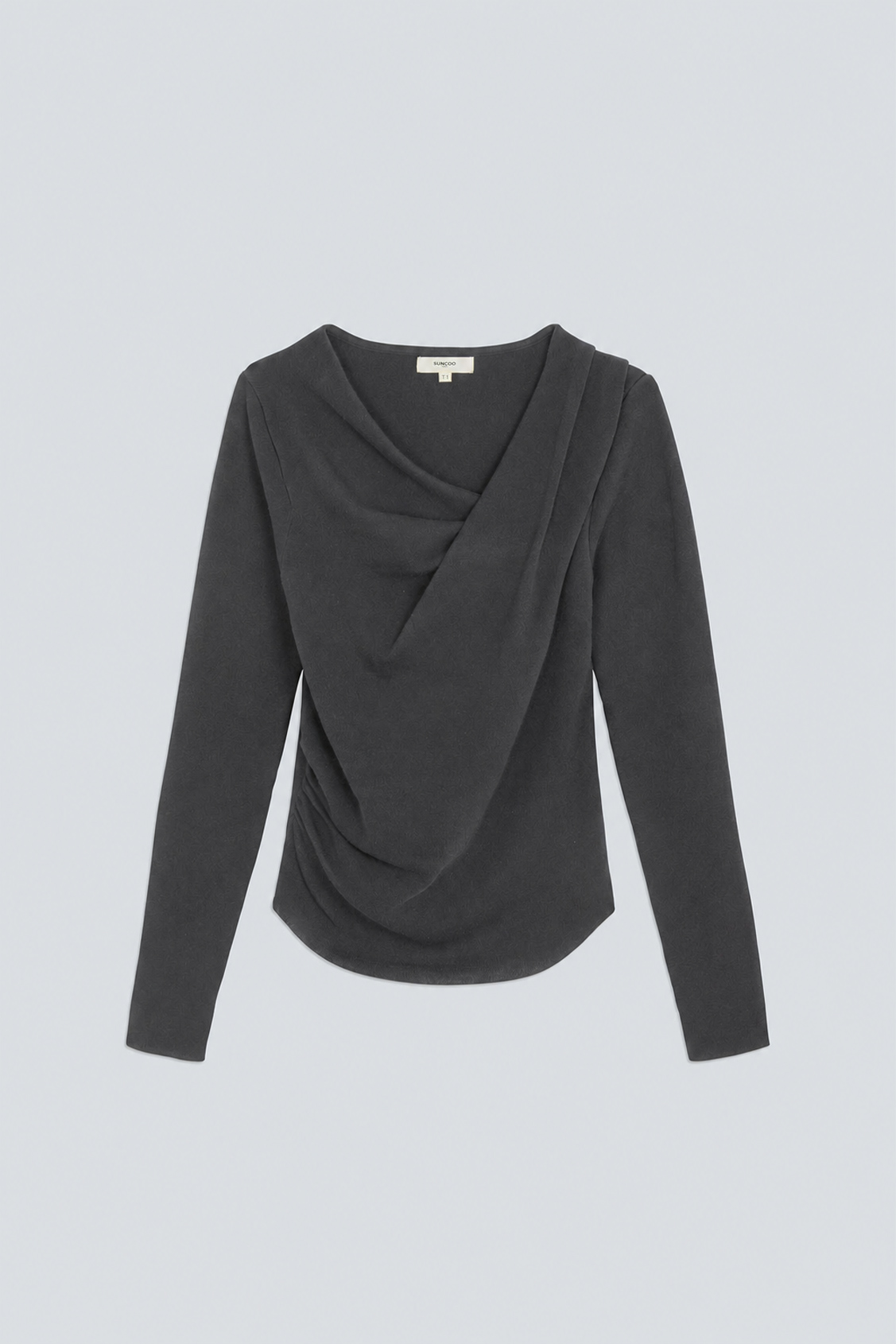 PLEOR Thin carbon jumper with the neckline detail Carbon
