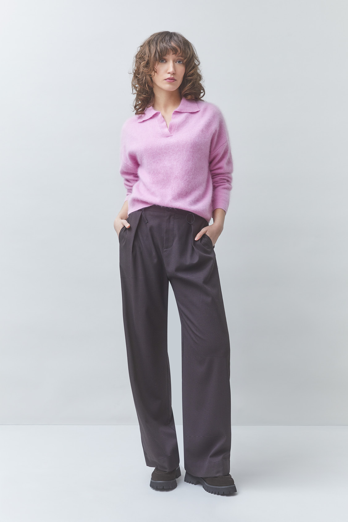 PADOMA Plain pink wool jumper PINK