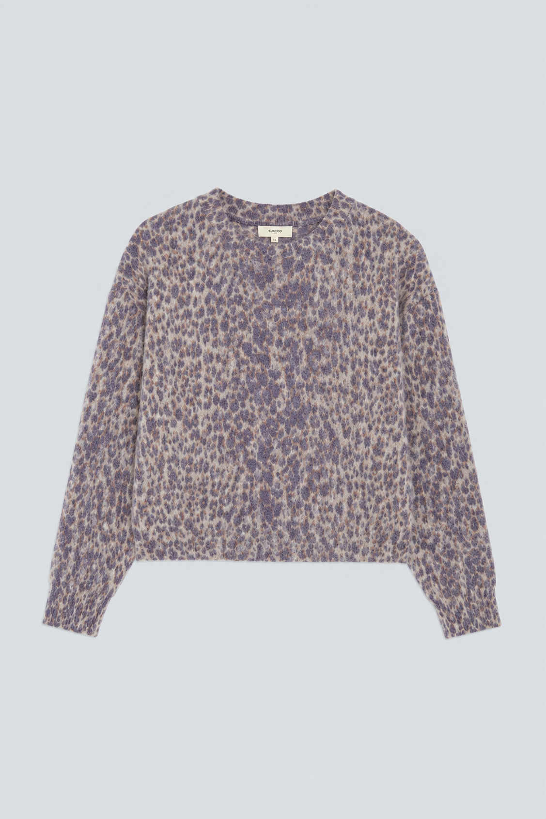 PLEOL Leopard-print mohair jumper BEIGE