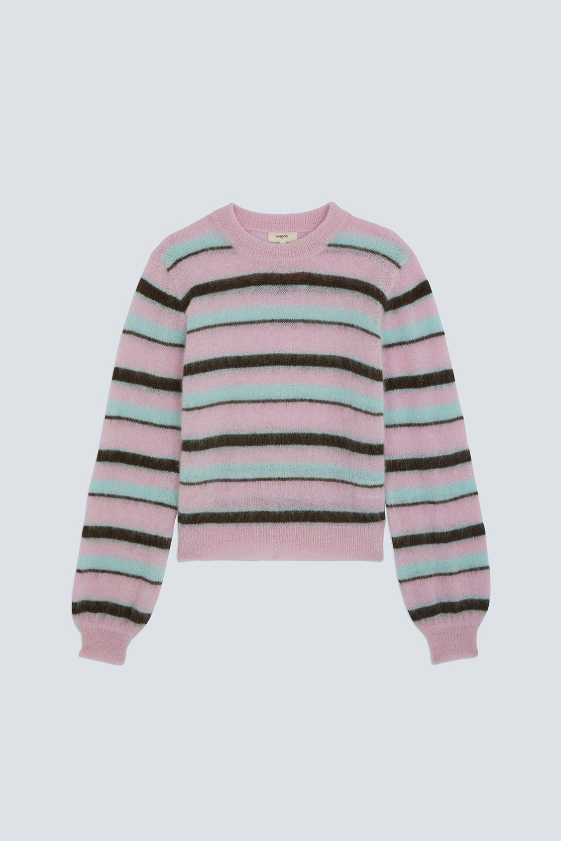 PRIORIS Mohair wool striped jumper PINK