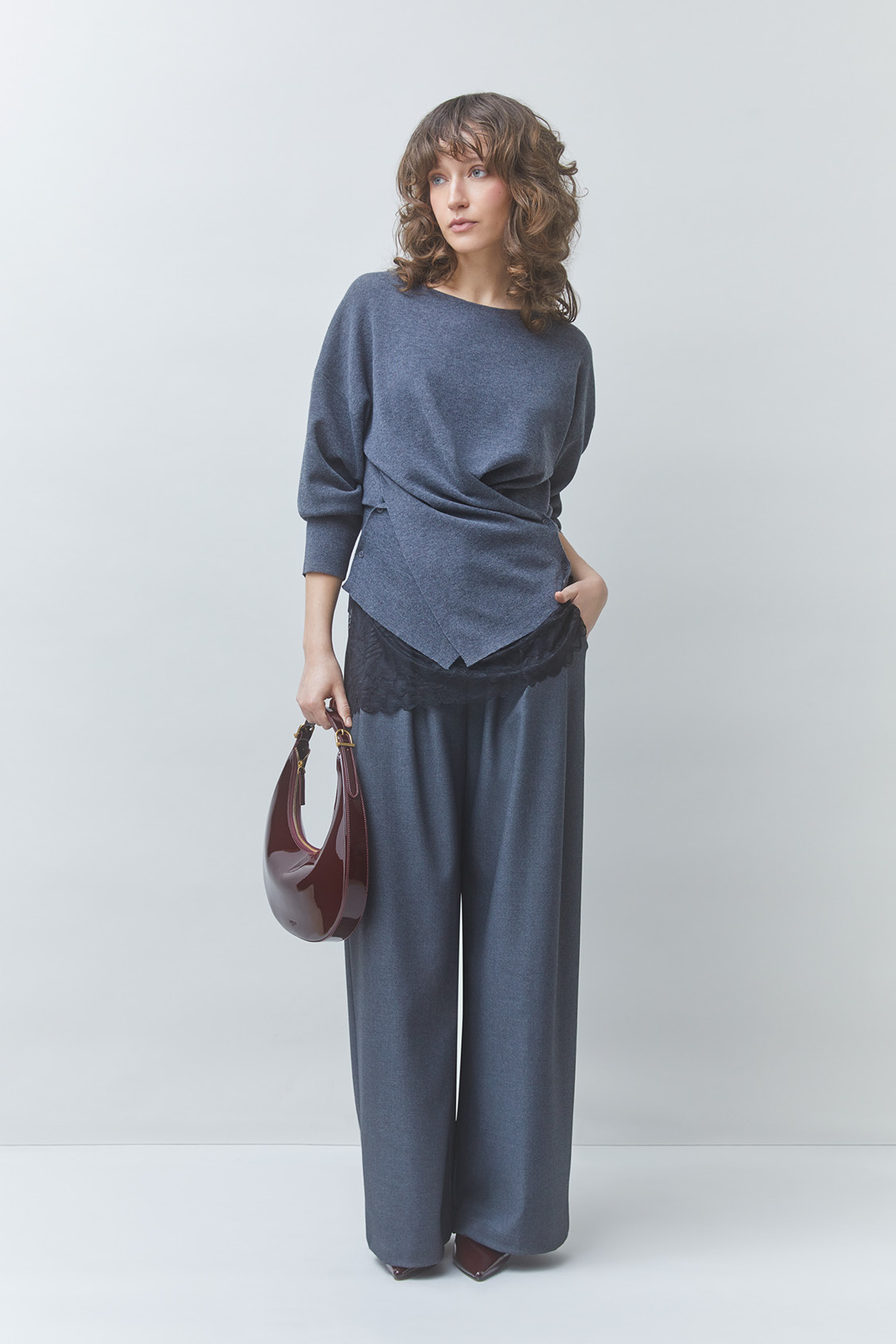 PHILY Asymmetrical-cut carbon jumper Carbon