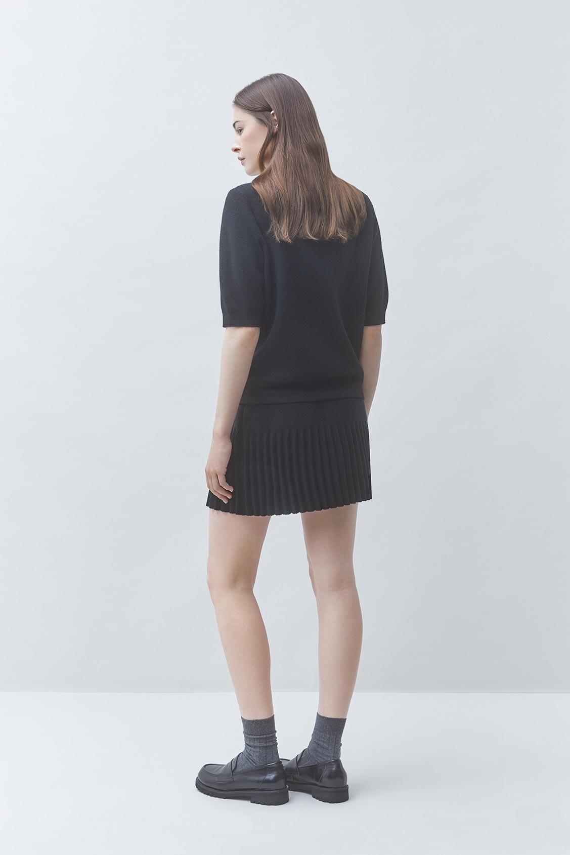 GILKA Fancy short-sleeved polo jumper BLACK