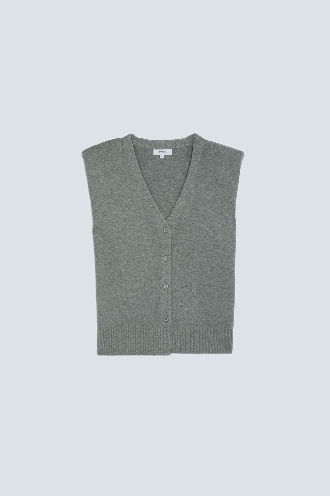 GILEM Draped sleeveless cardigan Heather grey