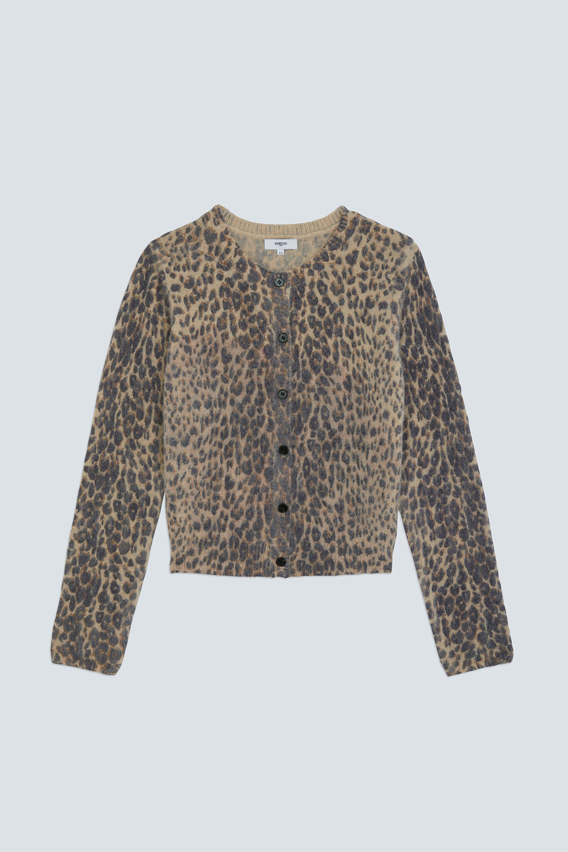 GACIA Beige leopard print cardigan BEIGE